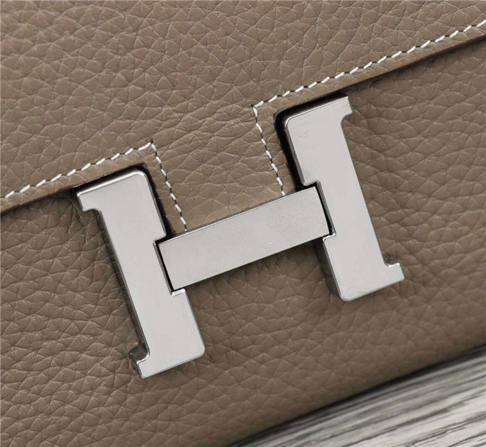 Hermes Constance Long Wallet Calfskin In Tourterelle High