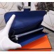 Hermes Constance Long Wallet Calfskin In Royal Blue High