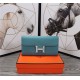 Hermes Constance Long Wallet Calfskin In Blue High