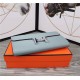 Hermes Constance Long Wallet Calfskin In Grey-Blue High