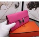 Hermes Constance Long Wallet Calfskin In Fuchsia High