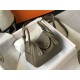 Hermes Lindy Mini Bag Calfskin Leather In Etoupe High