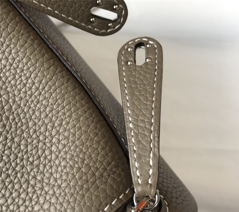 Hermes Lindy Mini Bag Calfskin Leather In Etoupe High