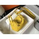 Hermes Lindy Mini Bag Calfskin Leather In Yellow High