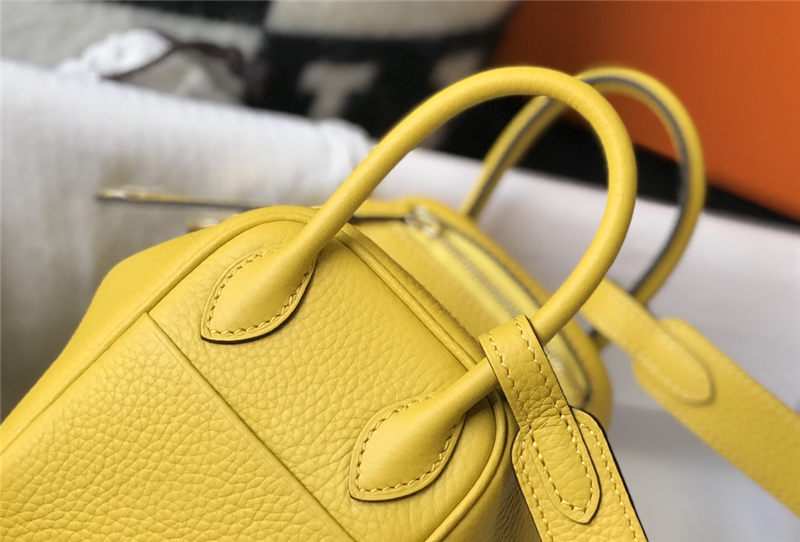 Hermes Lindy Mini Bag Calfskin Leather In Yellow High