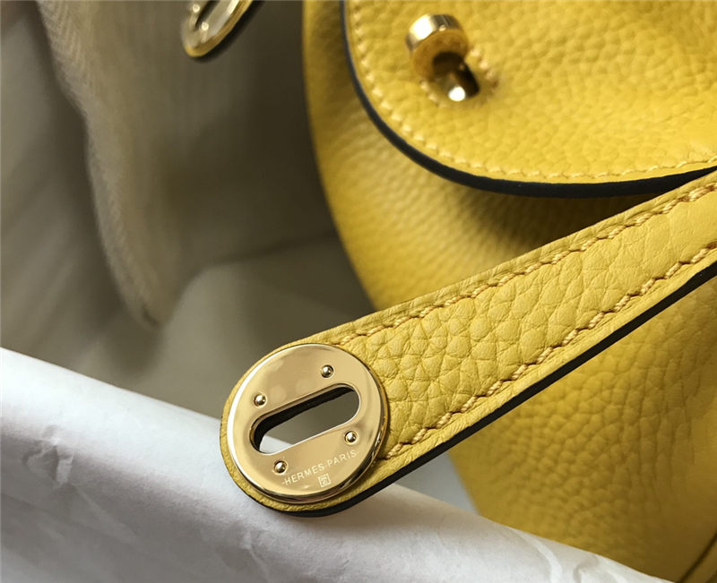 Hermes Lindy Mini Bag Calfskin Leather In Yellow High