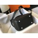 Hermes Lindy Mini Bag Calfskin Leather In Black High