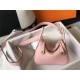 Hermes Lindy Mini Bag Calfskin Leather In Pink High