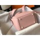 Hermes Lindy Mini Bag Calfskin Leather In Pink High