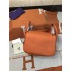 Hermes Lindy 26/30cm Bag Clemence Leather In Orange Gold-Metal High