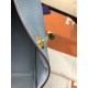 Hermes Lindy 26/30cm Bag Clemence Leather In Grey-Blue Gold-Metal High