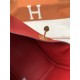 Hermes Lindy 26/30cm Bag Clemence Leather In Red Gold-Metal High