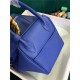 Hermes Lindy 26/30cm Bag Clemence Leather In Royal Blue Gold-Metal High