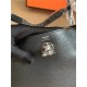 Hermes Lindy 26/30cm Bag Calfskin In Black Gold/Silver-Metal High