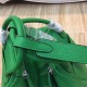 Hermes Lindy 26/30cm Bag Clemence Leather In Green Silver-Metal High