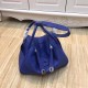 Hermes Lindy 26/30cm Bag Clemence Leather In Royal Blue Silver-Metal High