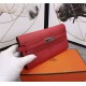 Hermes Kelly Classic Wallet Calfskin In Red High