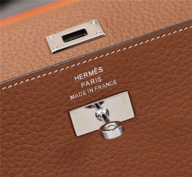 Hermes Kelly Classic Wallet Calfskin In Camel High