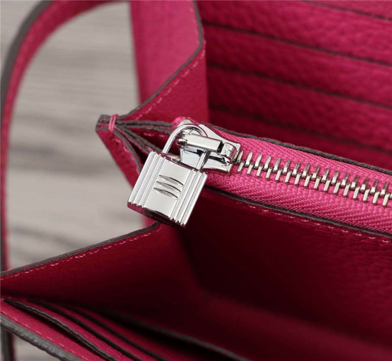 Hermes Kelly Classic Wallet Calfskin In Fuchsia High