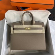 Hermes Birkin Sellier Bag 25cm Epsom Leather WAX Etoupe Gold-Metal High