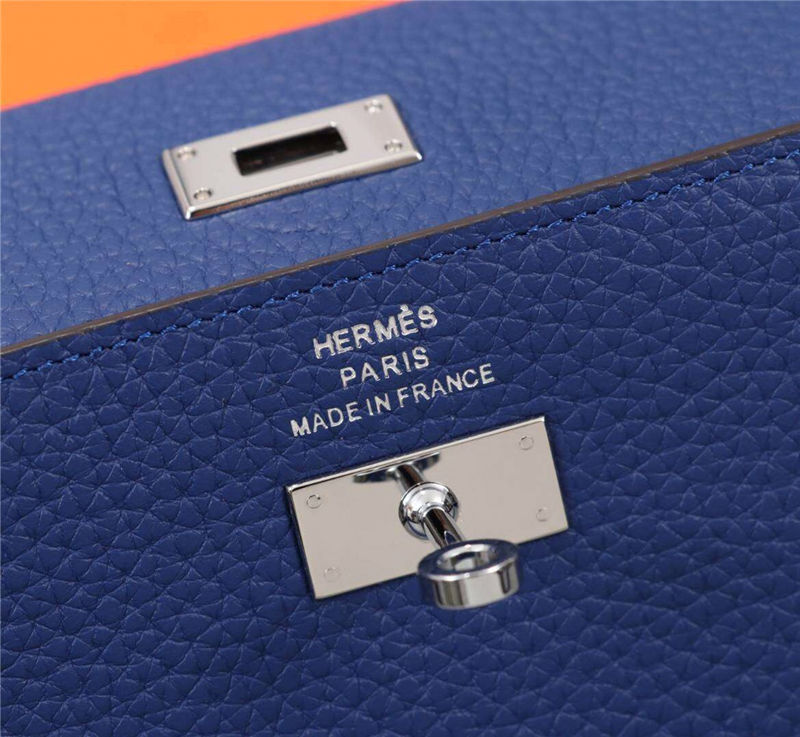 Hermes Kelly Classic Wallet Calfskin In Royal Blue High