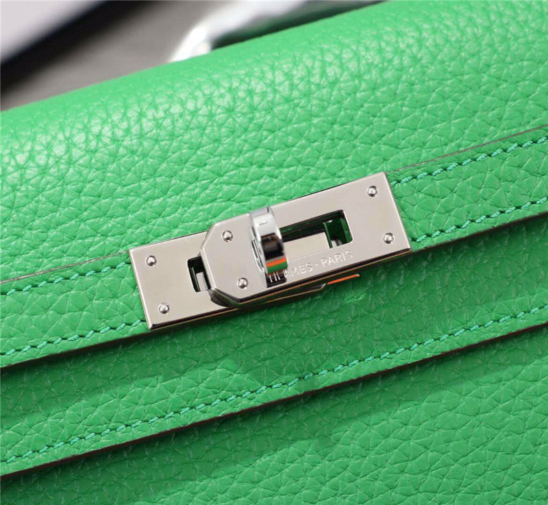 Hermes Kelly Classic Wallet Calfskin In Green High