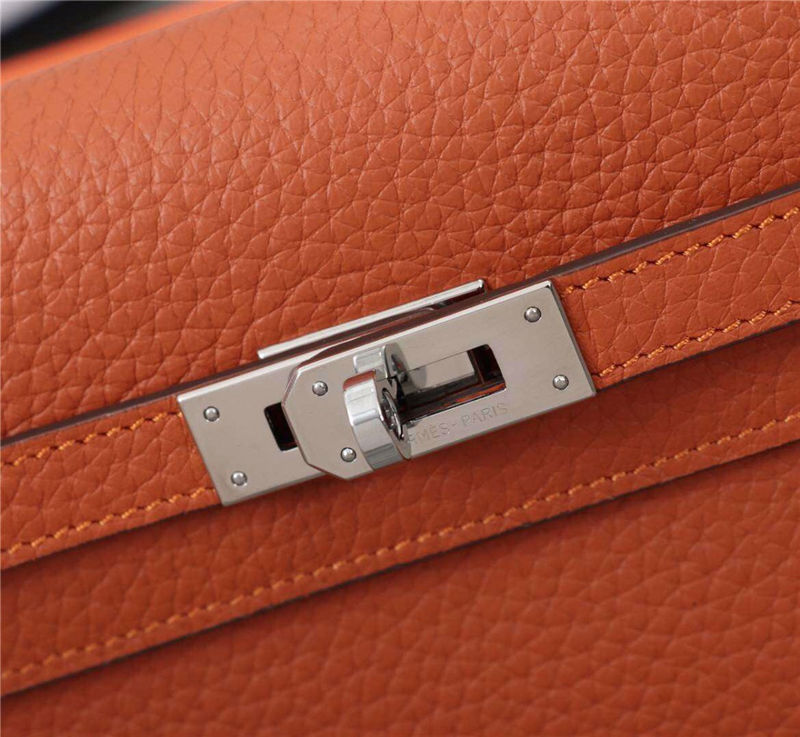 Hermes Kelly Classic Wallet Calfskin In Orange High