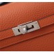 Hermes Kelly Classic Wallet Calfskin In Orange High