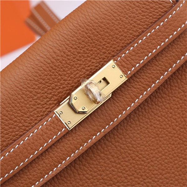 Hermes Kelly Ado PM Backpack Togo Leather WAX In Tan Gold-Metal High