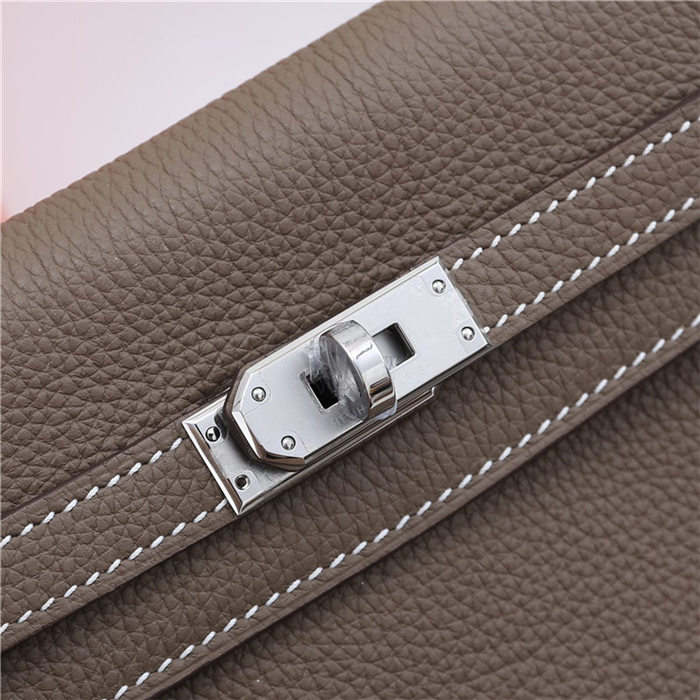 Hermes Kelly Ado PM Backpack Togo Leather WAX In Etoupe Silver-Metal High