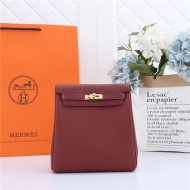 Hermes Kelly Ado PM Backpack Togo Leather WAX In Wine Gold-Metal High