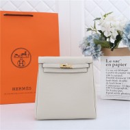 Hermes Kelly Ado PM Backpack Togo Leather WAX In Cream Gold-Metal High