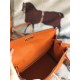 Hermes Kelly Ado PM Backpack Togo Leather WAX In Orange Gold/Silver-Metal High