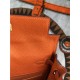 Hermes Kelly Ado PM Backpack Togo Leather WAX In Orange Gold/Silver-Metal High