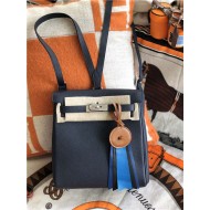 Hermes Kelly Ado PM Backpack Togo Leather WAX In Dk-Navy Gold/Silver-Metal High