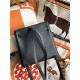 Hermes Kelly Ado PM Backpack Togo Leather WAX In Black Silver-Metal High