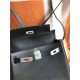 Hermes Kelly Ado PM Backpack Togo Leather WAX In Black Silver-Metal High