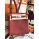 Hermes Kelly Ado PM Backpack Togo Leather WAX In Wine Silver-Metal High