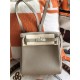 Hermes Kelly Ado PM Backpack Togo Leather WAX In Gris Asphalte Silver-Metal High