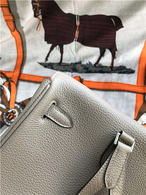 Hermes Kelly Ado PM Backpack Togo Leather WAX In Gris Asphalte Silver-Metal High