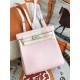 Hermes Kelly Ado PM Backpack Togo Leather WAX In Lt-Pink Silver-Metal High