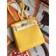 Hermes Kelly Ado PM Backpack Togo Leather WAX In Yellow Silver-Metal High