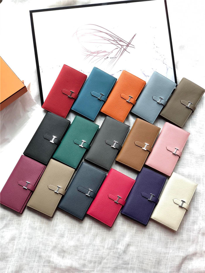 Hermes Bearn Gusset Wallet Togo Leather In ALL COLORS High