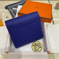 Hermes Constance Compact Wallet Epsom Leather Royal Blue High