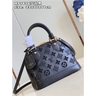 Louis Vuitton Alma BB Bag Calfskin Monogram Embroidrey M22878 Black High