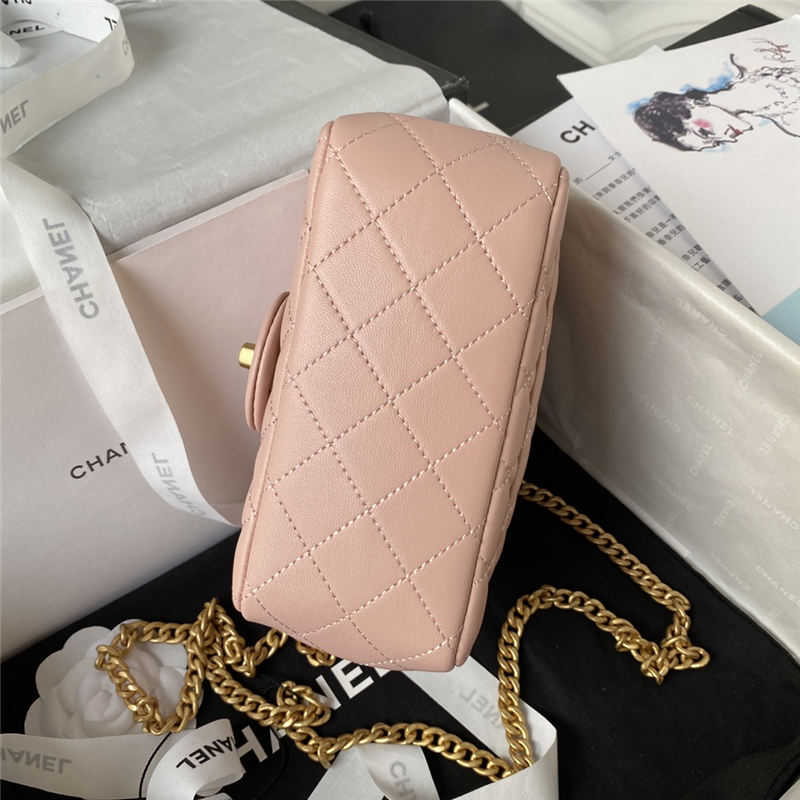 Chanel SUPERMINI FLAP BAG AS4040 Lambskin & Gold-Tone Metal Pink High