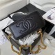 Chanel Vanity with Chain Grained Calfskin Gold Metal Black AP3204 A