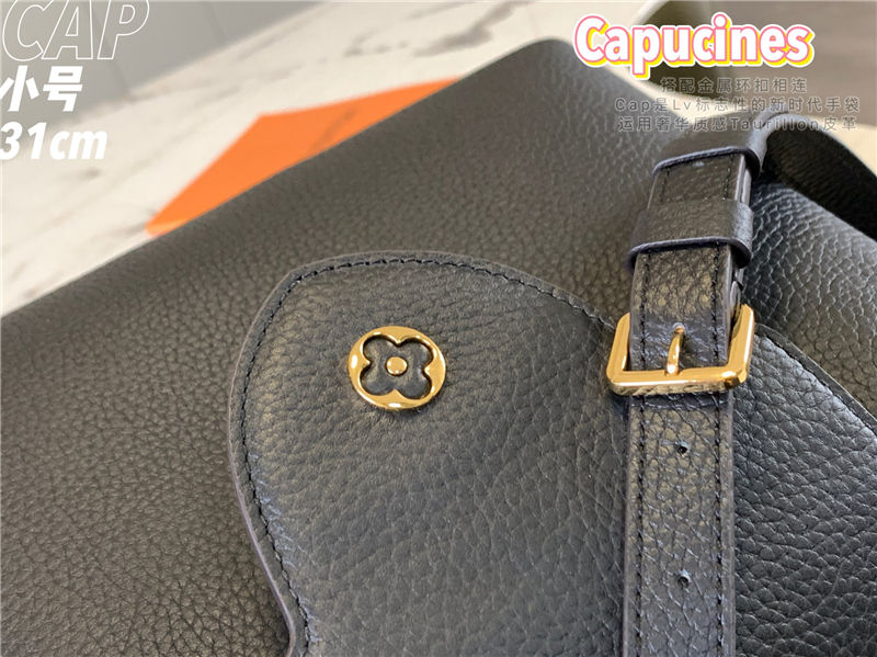 Louis Vuitton CAPUCINES MM Taurillon Black M42259 Gold Metal High