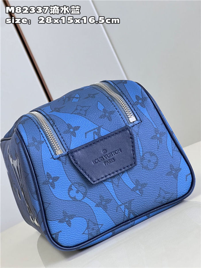 Louis Vuitton DOPP KIT TOILET POUCH Aquagarden coated canvas Blue M82337 High