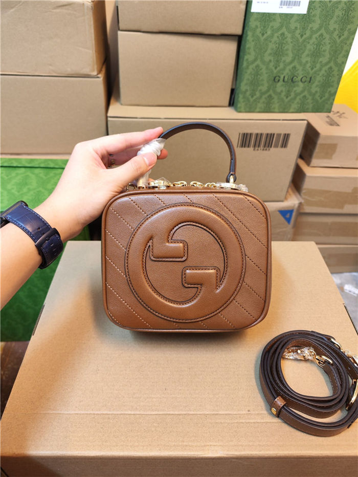 Gucci Blondie Top Handle bag Leather 744434 Tan High